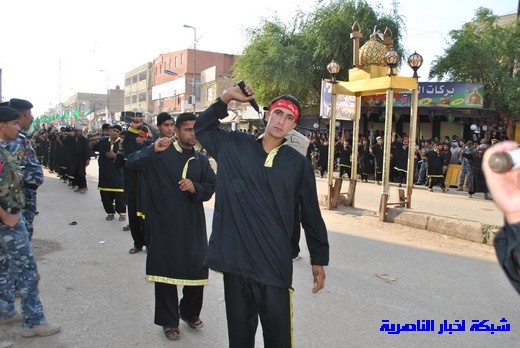 رسالة عاشوراء:احياء المواكب الحسينية لذكرى واقعة الطف في مدينة الطف - تقرير مصور- Nasiriyah009