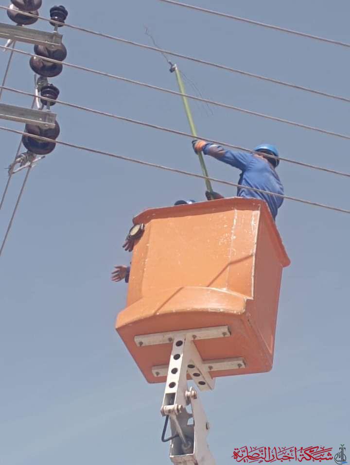 كهرباء ذي قار تنجز ثلاث مغذيات 11 KV من محطة الكرماشية في گرمة بني سعيد