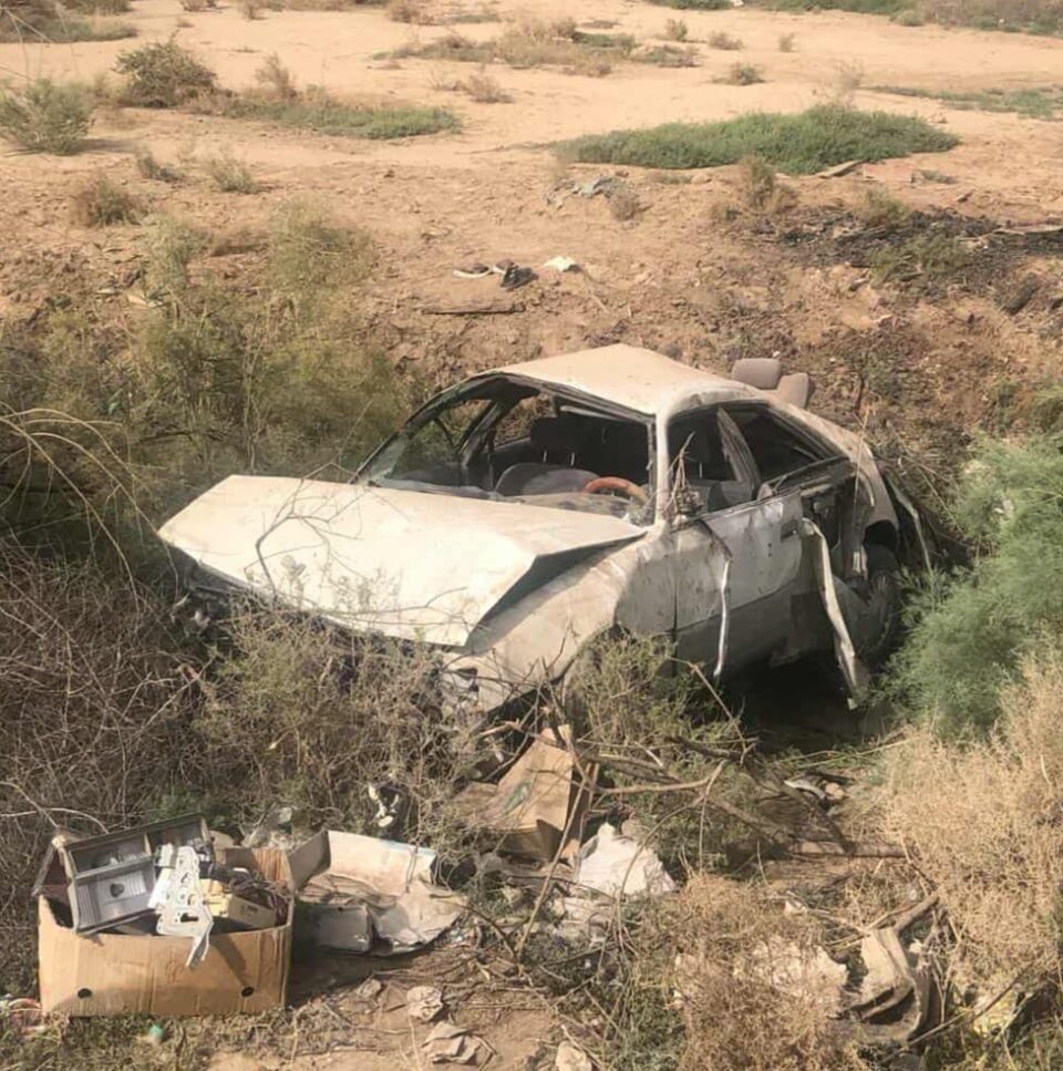 صورة من مقال: مصرع شخص وإصابة آخر في حادث انقلاب مروع على الطريق السريع شمال الناصرية