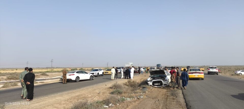 صورة من مقال: اصطدام أربع مركبات يُخلّف إصابات شمال الناصرية