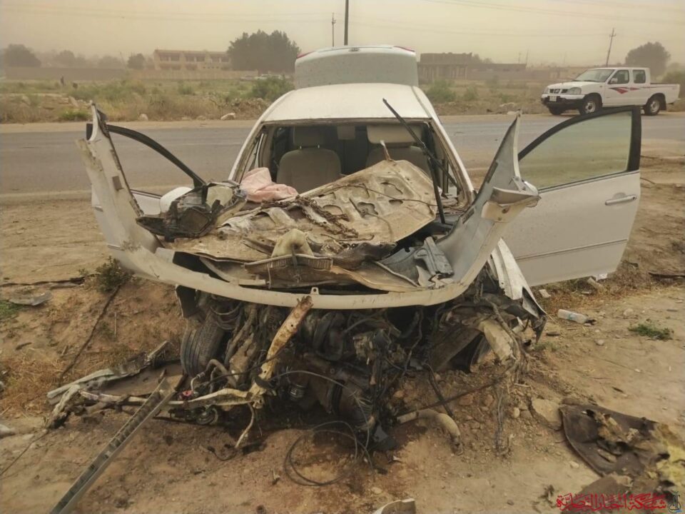 صورة من مقال: انقلاب مركبة بحرينية على الطريق الدولي السريع جنوب الناصرية يؤدي إلى نقل 4 مصابين للمستشفى