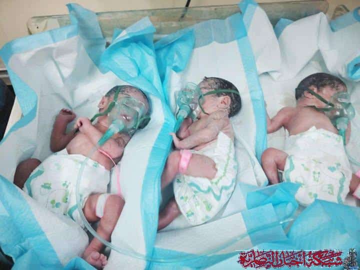 صورة من مقال: ولادة ثلاثية نادرة في مستشفى بنت الهدى التعليمي بذي قار