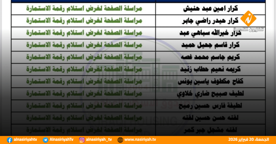 صورة من مقال: قوائم بالاسماء | صندوق إسكان ذي قار يعلن رفع المرحلة الثانية لوجبة قبول جديدة