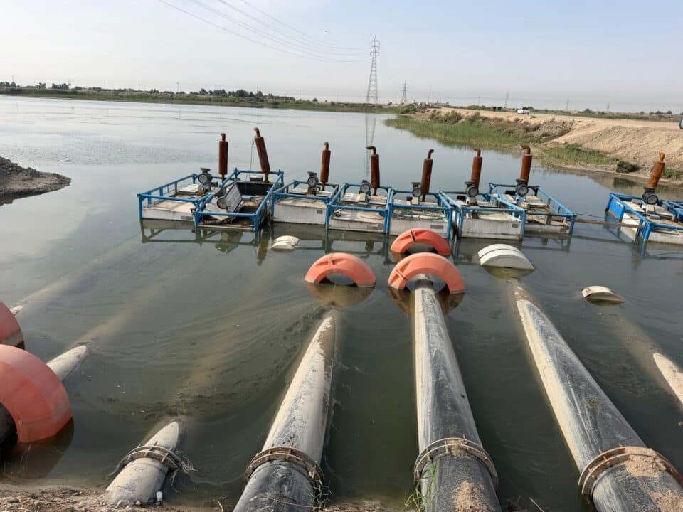 صورة من مقال: الموارد المائية في ذي قار تتابع أعمال صيانة محطات الضخ على السدة القاطعة بين الجبايش والمدينة