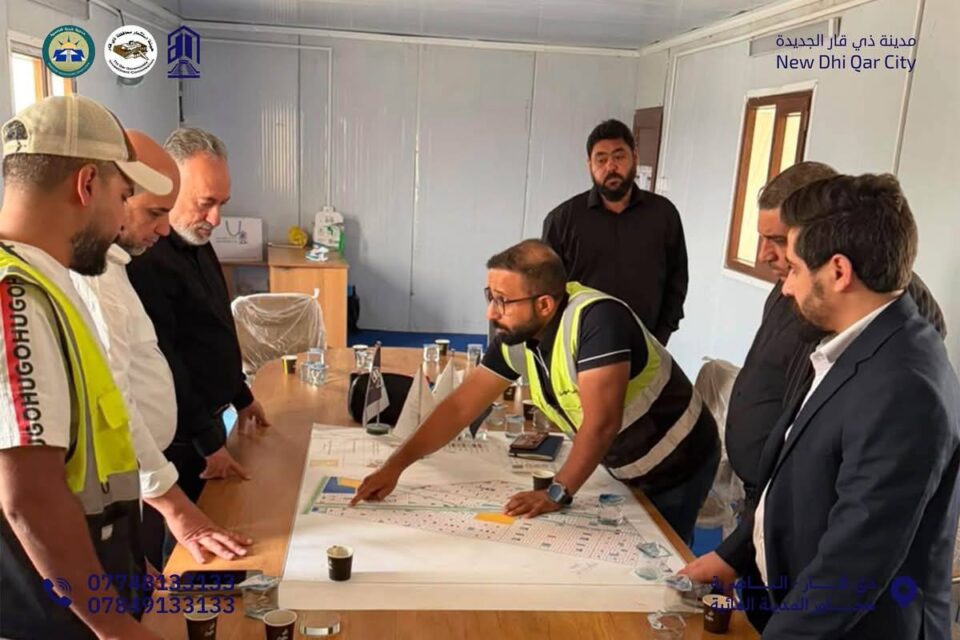 صورة من مقال: وفد شركة توزيع المنتجات النفطية يطّلع ميدانيا على مستوى الإنجاز في مشروع مدينة ذي قار الجديدة