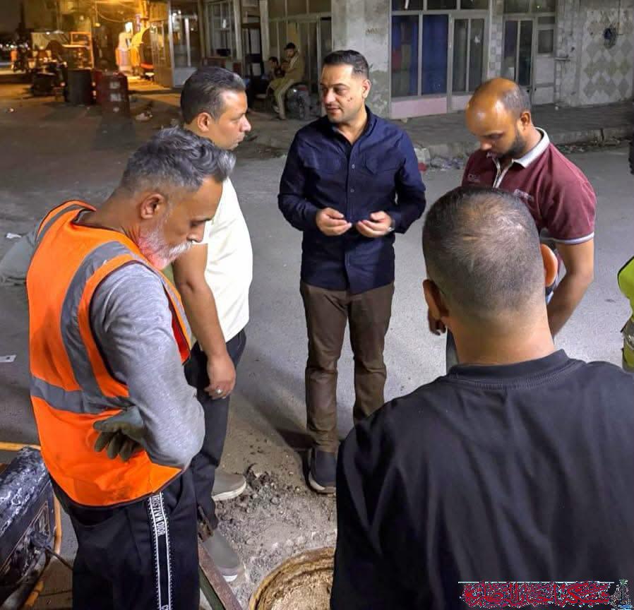 صورة من مقال: مدير مجاري ذي قار يشرف ليلا على تأهيل الخطوط الناقلة الرئيسية في الناصرية